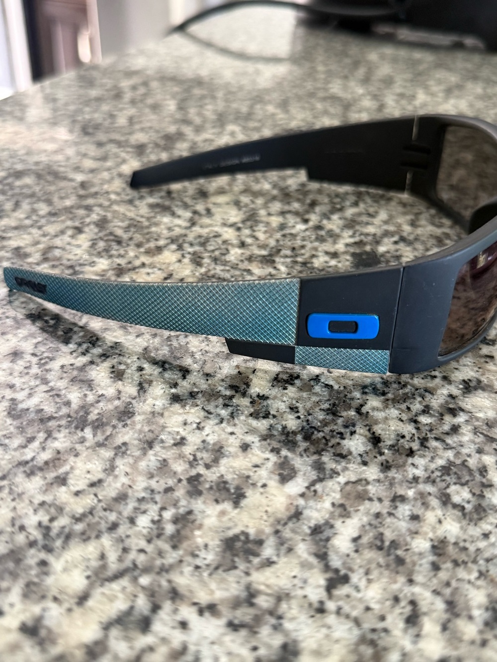 Vintage Oakley Gascan Sunglasses Made in USA Italy Design Blue Black USED FAIR